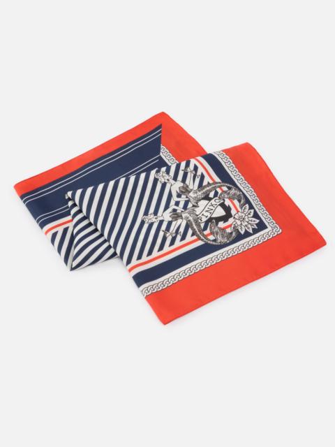 PINKO SQUARE SCARF WITH NARROW STRIPES
