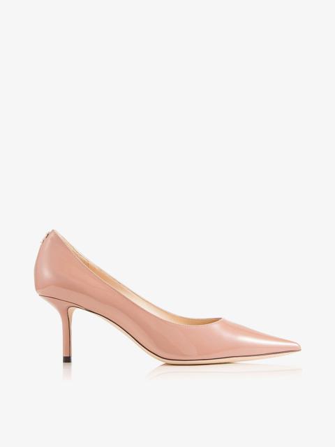 JIMMY CHOO Love 65
Ballet-Pink Patent-Leather Pumps with JC Emblem