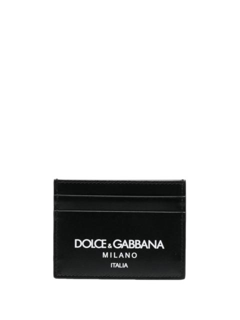 Dolce & Gabbana logo-print leather card holder