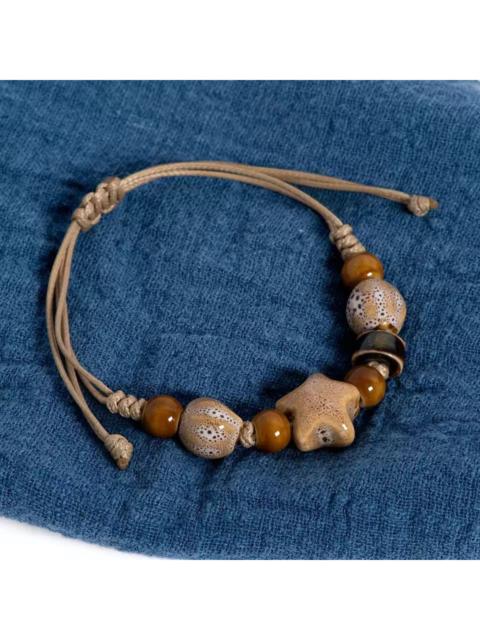 Other Designers Jewelry - Ceramic & Wax Cord Bracelet | Adjustable, Artistic Design