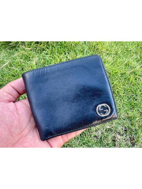 GUCCI Authentic Gucci Interlocking G Logo Leather Bi-Fold Wallet