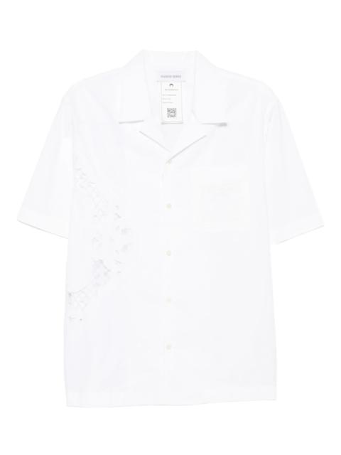 Marine Serre lace-insert short-sleeves shirt