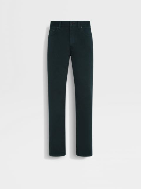 ZEGNA DARK GREEN DÉLAVÉ ROCCIA PANTS