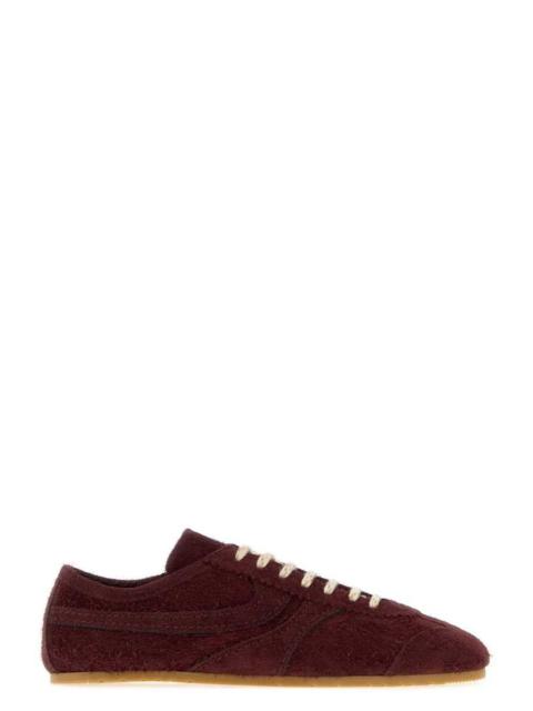 Dries Van Noten Dries Van Noten Women Burgundy Suede Sneakers