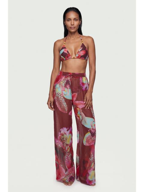 KAREN MILLEN Photographic Floral Reversible Bikini Top With Bead Detail