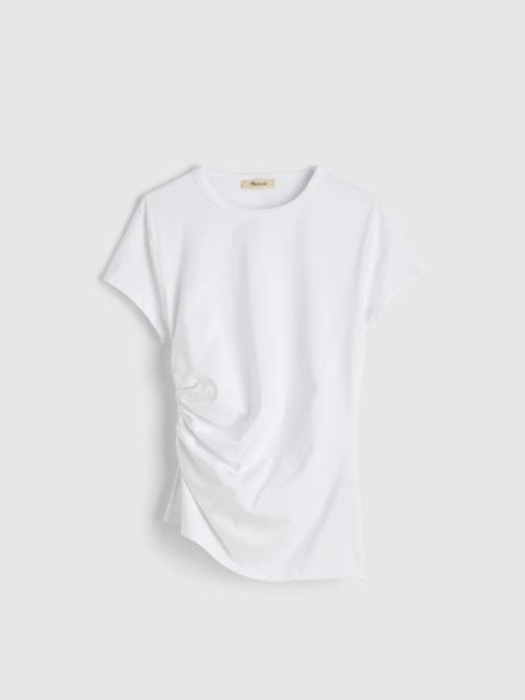 Madewell Asymmetric Ruched Tee in Allday Jersey