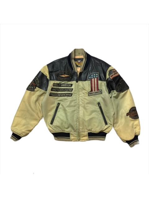 Other Designers Vintage Harley Davidson Bomber Leather Patch Jacket