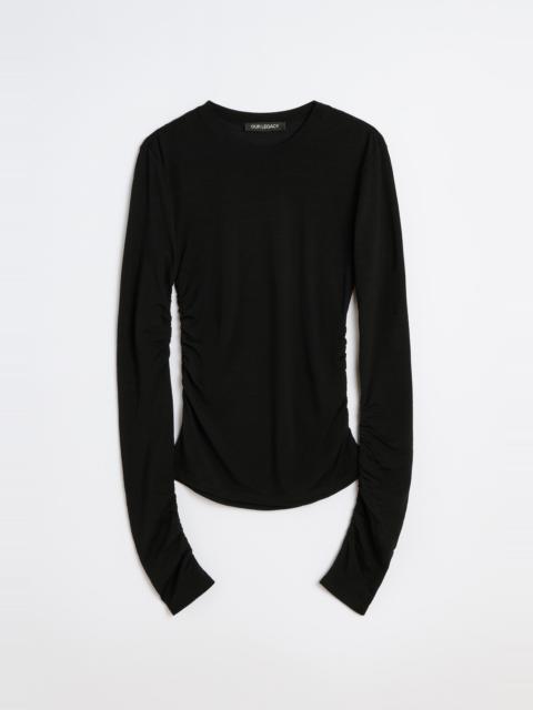 Our Legacy Strain Slim Longsleeve Intellectual Black Wool Jersey