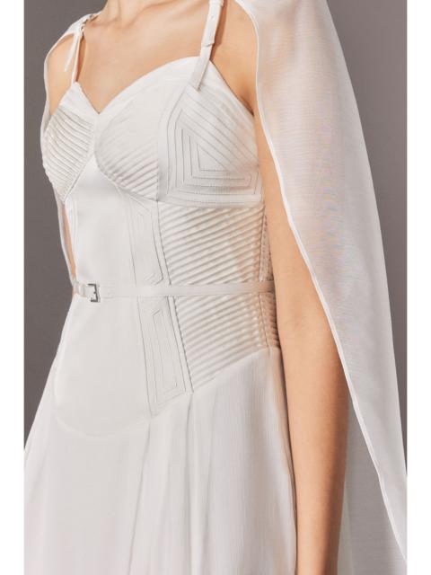 KAREN MILLEN Archive Collection - Corset Detail Georgette Cape Woven Maxi Dress