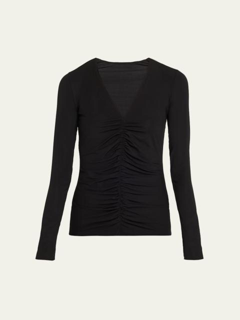 Wolford Pure Ruched Long-Sleeve Top