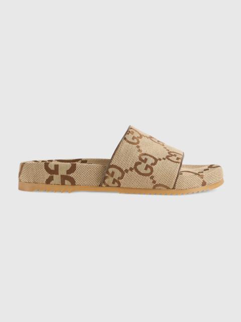 GUCCI Gucci Maxi GG Canvas Slide Sandals