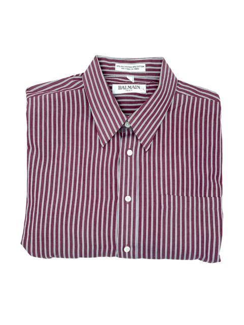 Balmain Balmain Button Down Shirt - Red/White Striped