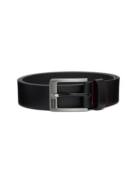 HUGO Black Buffalo Leather Belt