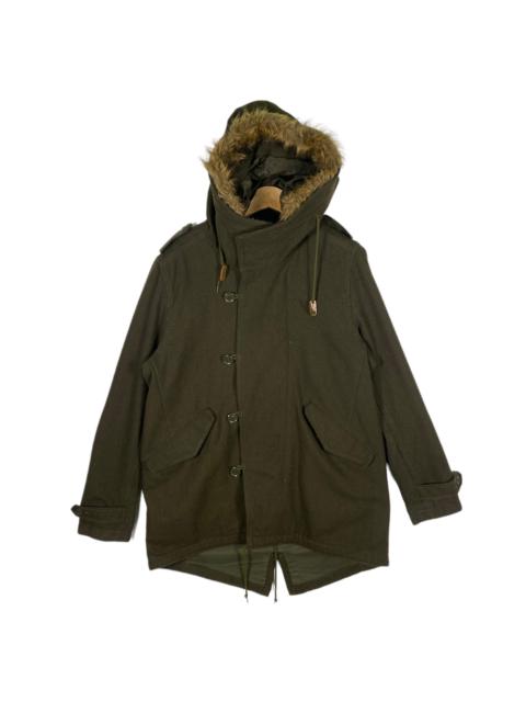 Other Designers Vintage - Vintage Beams Parka Wool Jacket M Size Armygreen Colour
