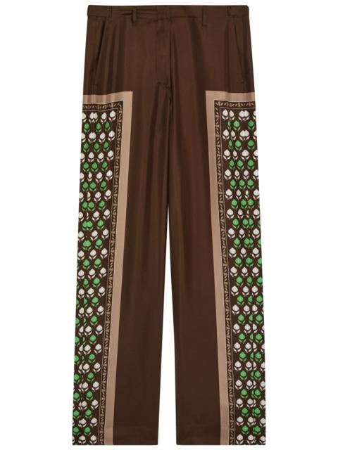 TORY BURCH Tory Burch Printed Straight-leg Silk Trousers