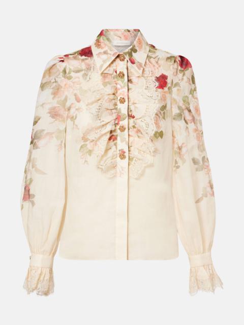 Zimmermann Hypnotic floral ramie blouse