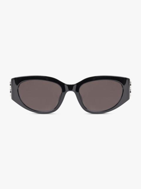 BALENCIAGA BB0324SK ROUNDED CAT EYE SUNGLASSES | BLACK/GREY