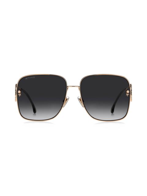 Etro Etro 61mm Gradient Square Sunglasses in Rose Gold/Dark Grey Sf at Nordstrom