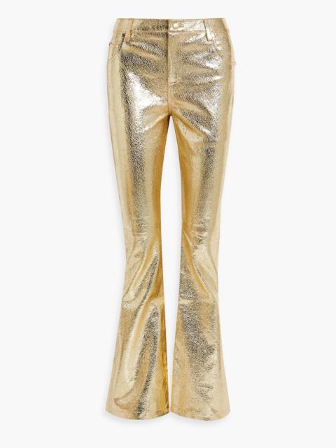 RETROFÊTE Lunx metallic textured-leather flared pants