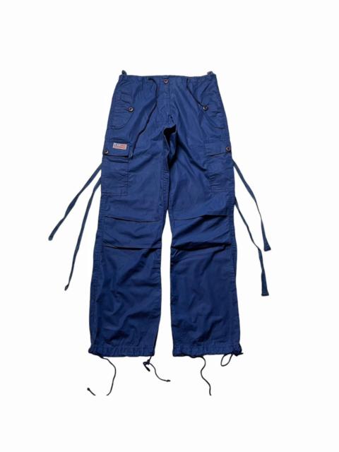 Other Designers 2000s Vintage Blue Cargo Pants Y2K UFO Nylon Poly Pocket