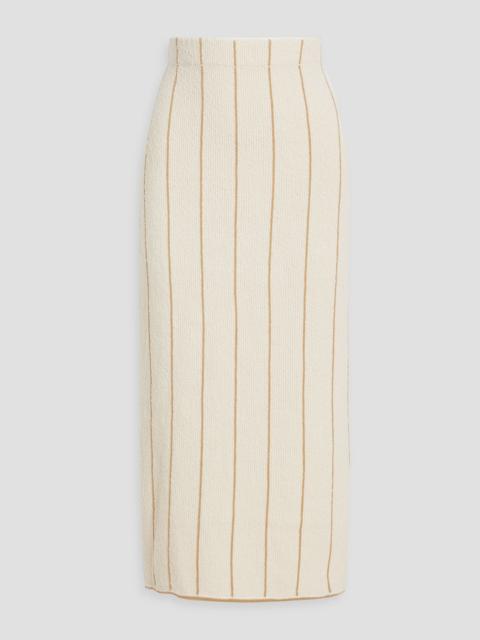BY MALENE BIRGER Hercula striped ribbed-knit midi skirt