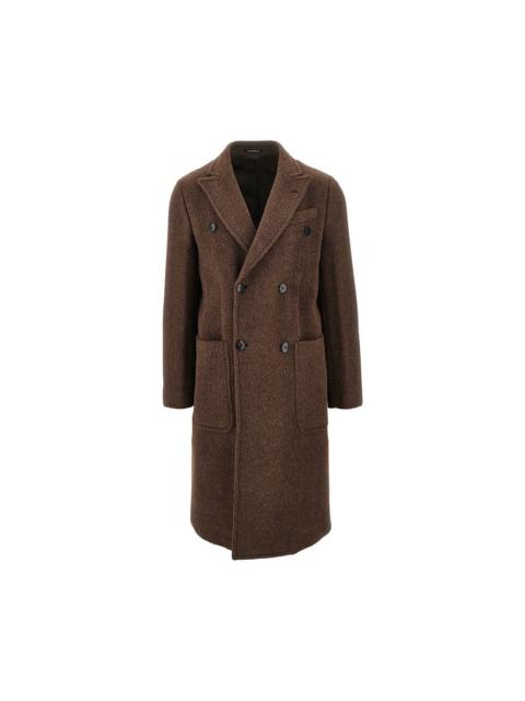 EMPORIO ARMANI ALPACA-BLEND DOUBLE-BREASTED COAT