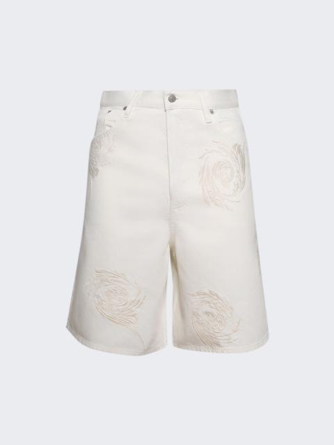 Dries Van Noten Pinot Embroidered Shorts Off White