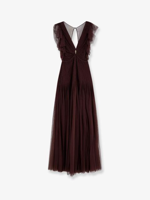ELISABETTA FRANCHI Elisabetta Franchi Red Carpet Long Dress With Rhinestones Detail