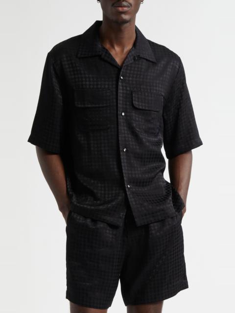AMIRI AMIRI MA Quad Jacquard Camp Shirt in Black at Nordstrom