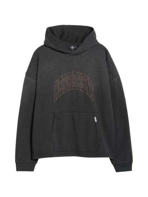 REPRESENT Represent Beaded Logo Cotton Hoodie in Stained Black at Nordstrom