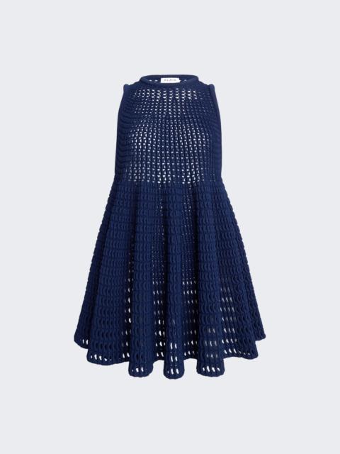 Alaïa Waffle Knit Dress Night Blue