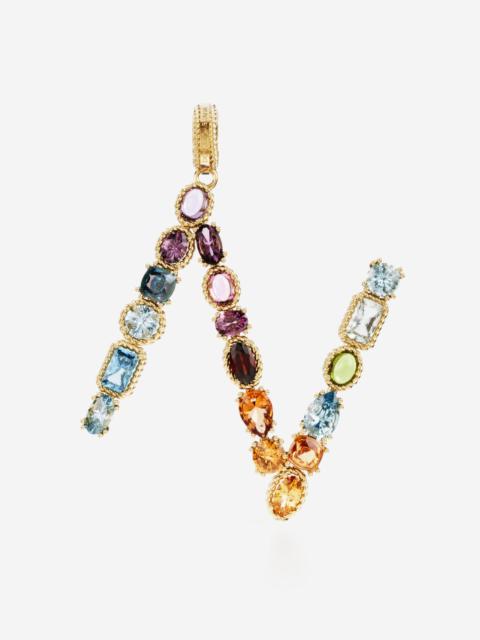 Dolce & Gabbana Charm N Lettering 18-carat yellow gold and multicolored gems