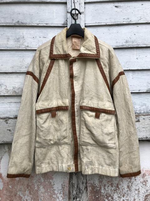 Other Designers Vintage - Vintage 80s Courreges Homme Leather Lining Curduroy Jacket