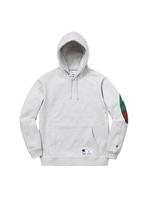 Supreme Supreme x Champion Hooded Sweatshirt 'Grey Green' SUP-SS18-529