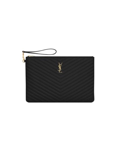 SAINT LAURENT SAINT LAURENT Cassandre $950 Black Leather Document Holder B