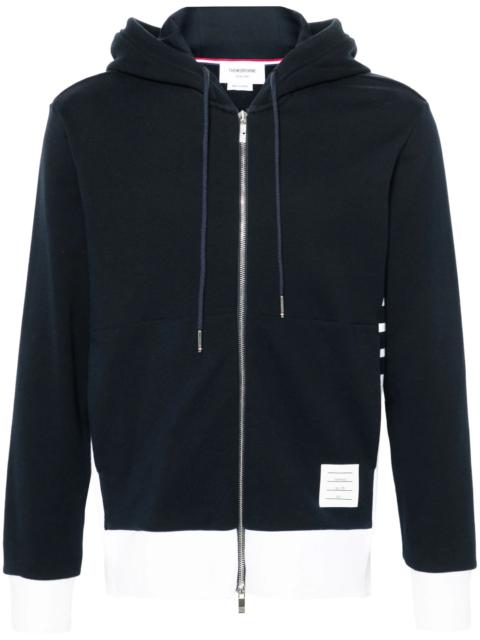 Thom Browne Classic 4-Bar Jersey Zip Up Hoodie Men