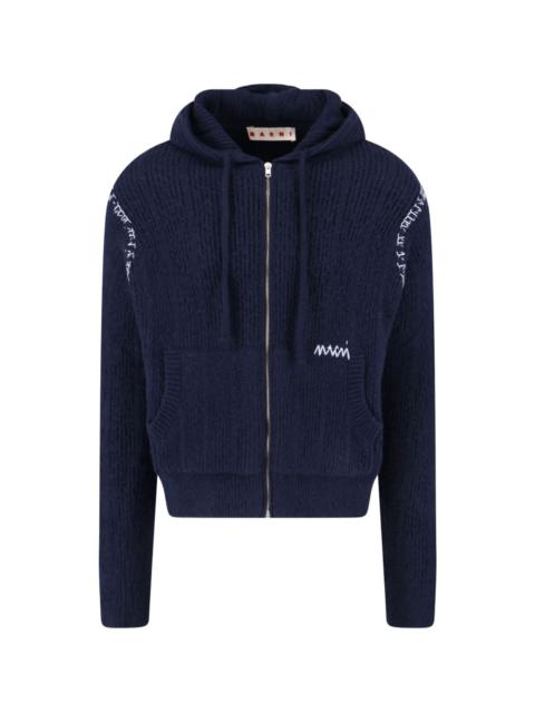 Marni HOODED ZIP-UP CARDIGAN