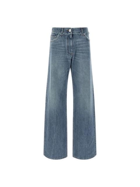VERSACE VERSACE Fringed Blue Jeans New & Authentic (Women's size:24;
