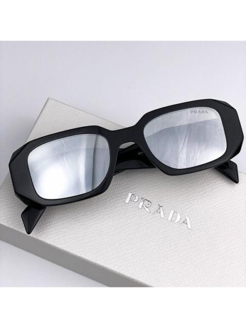 Prada NEW Prada PR17WS 1AB2B0 Black Light Gray Mirrored Silver Square Unisex