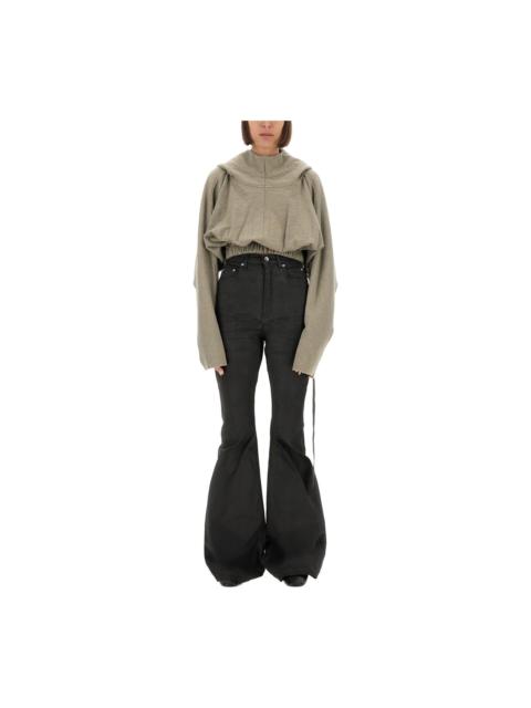 Rick Owens DRKSHDW Cropped Hooded Tunic Sweatshirt