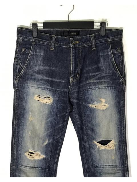Other Designers Distressed Denim - SCHLUSSEL Distressed Denim Splatter Flares Made in Japan