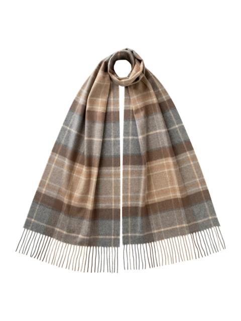 Johnstons of Elgin Natural MacKellar Tartan Wide Cashmere Scarf