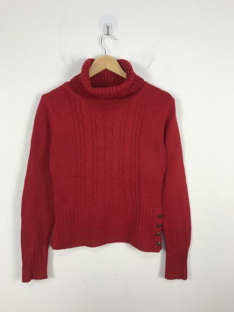 Other Designers Japanese Brand - CG Turtleneck Red Side Button Cable Knitted Pullover #2992