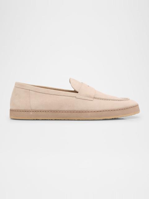 Brunello Cucinelli Men's Hybrid Suede Penny Loafers