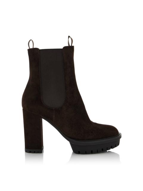 Gianvito Rossi Barrie Suede Platform Boots brown