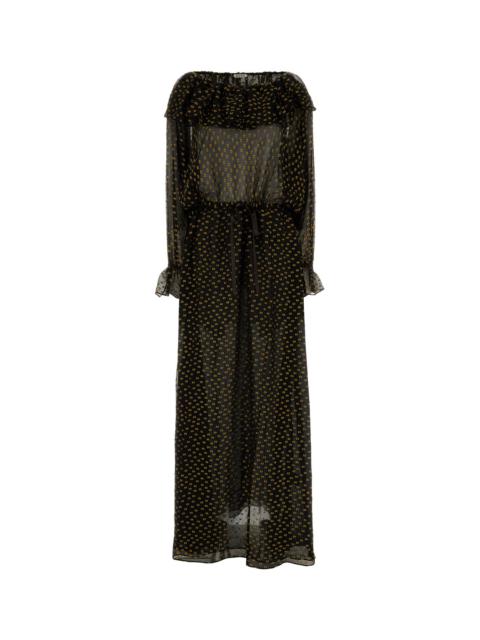 BODE Embroidered silk blend Stadium dress