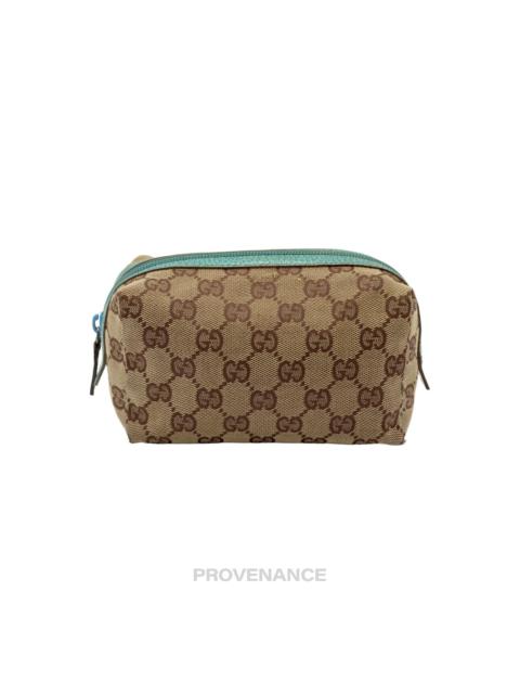 Gucci Zip Pouch - GG Canvas Turquoise