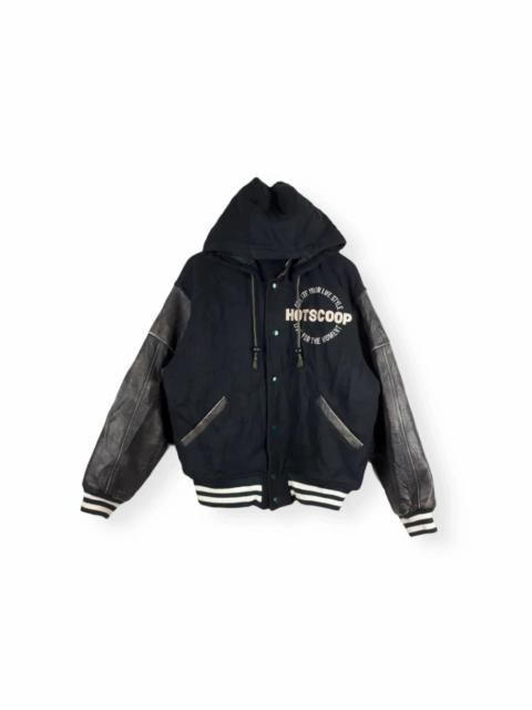 Other Designers Vintage - Hot Scoop Wool Baseball Team Leather Sleeve Varsity Jacket