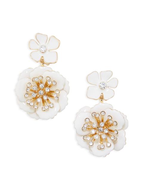 CAROLINA HERRERA Carolina Herrera Floral Dangle Drop Earrings in White at Nordstrom