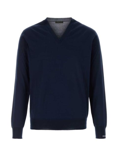 Prada Prada Men Midnight Blue Cotton Sweater